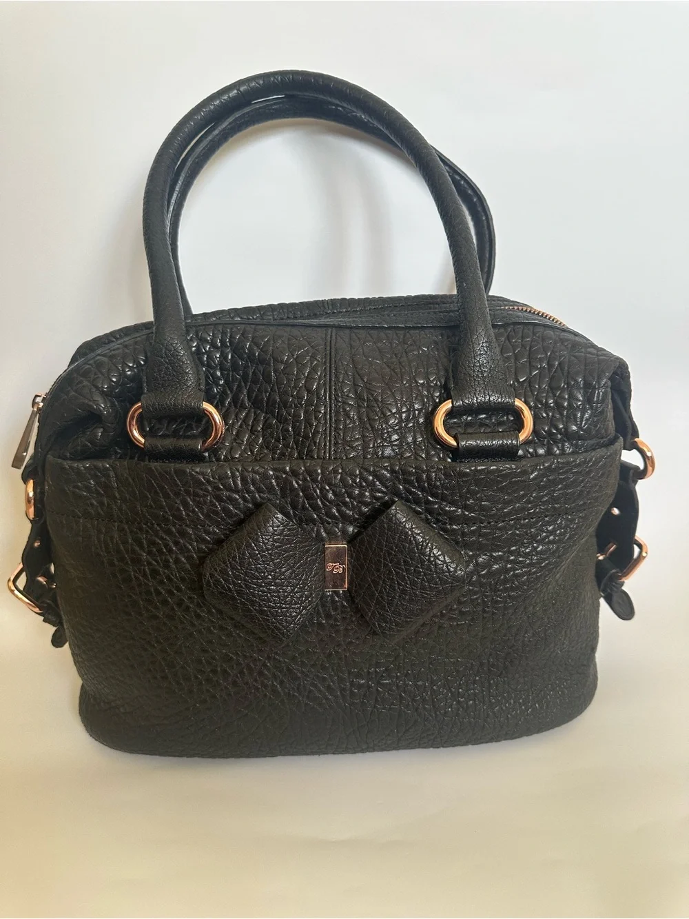 Ted Baker Pebbled Lamb Leather Satchel with Bow